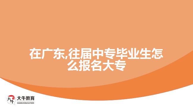 在廣東,往屆中專畢業(yè)生怎么報名大專