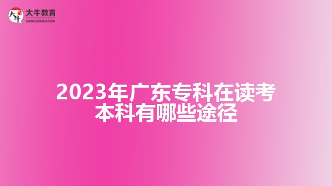 廣東?？圃谧x考本科有哪些途徑