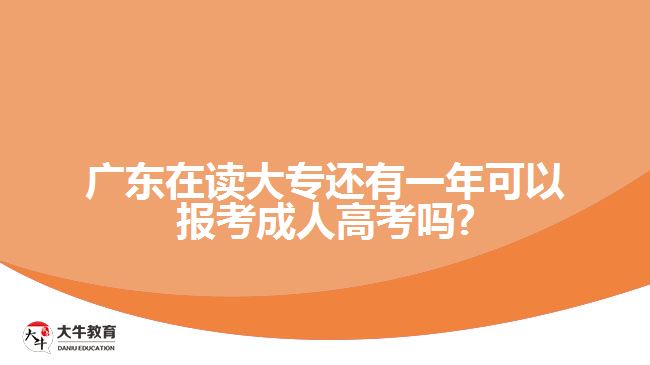 廣東在讀大專還有一年可以報考成人高考嗎?