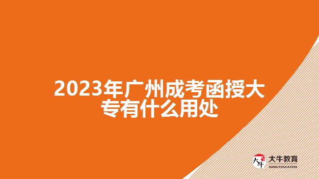 2023年廣州成考函授大專有什么用處