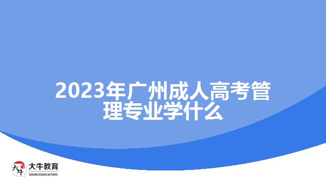 2023年廣州成人高考管理專業(yè)學(xué)什么