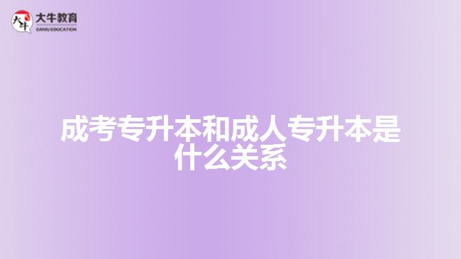 成考專(zhuān)升本和成人專(zhuān)升本是什么關(guān)系