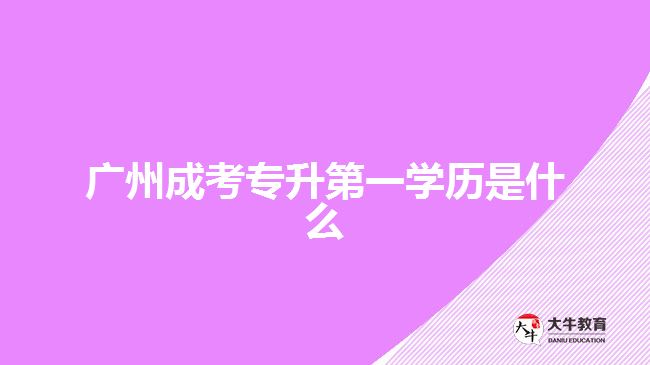 廣州成考專升第一學(xué)歷是什么