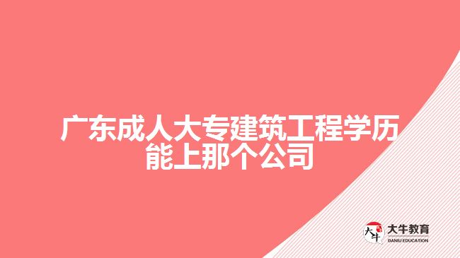 廣東成人大專建筑工程學(xué)歷能上那個(gè)公司