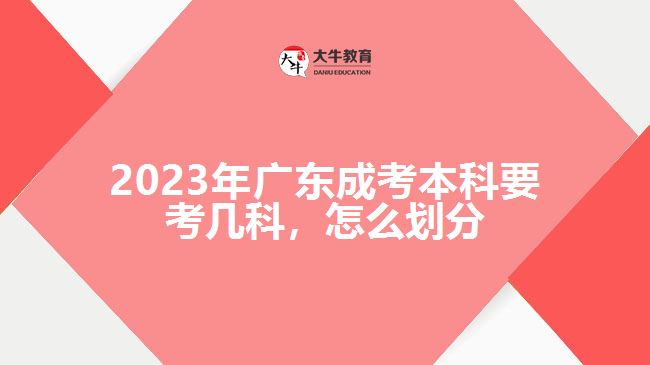 2023年廣東成考本科要考幾科，怎么劃分