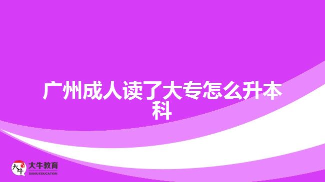 廣州成人讀了大專怎么升本科