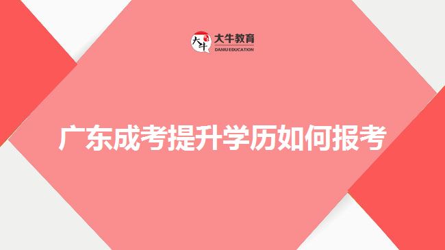 廣東成考提升學(xué)歷如何報考