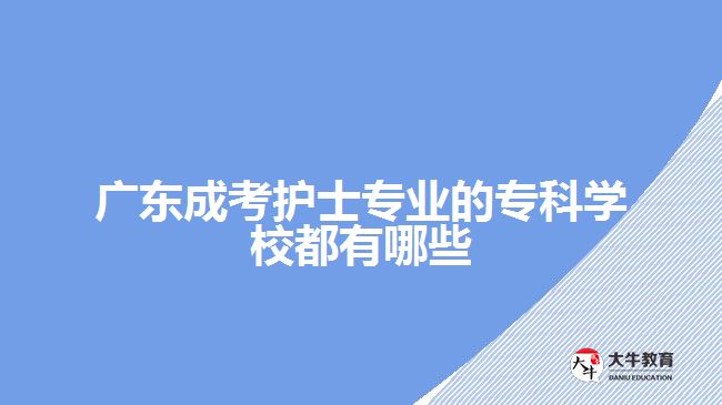 廣東成考護士專業(yè)的專科學校都有哪些