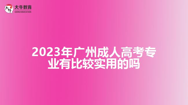 廣州成人高考專業(yè)有比較實用的嗎