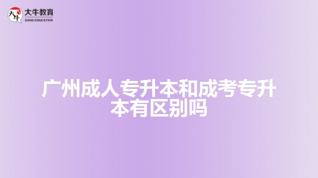 成人專升本和成考專升本有區(qū)別嗎