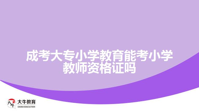 成考大專小學(xué)教育能考小學(xué)教資嗎