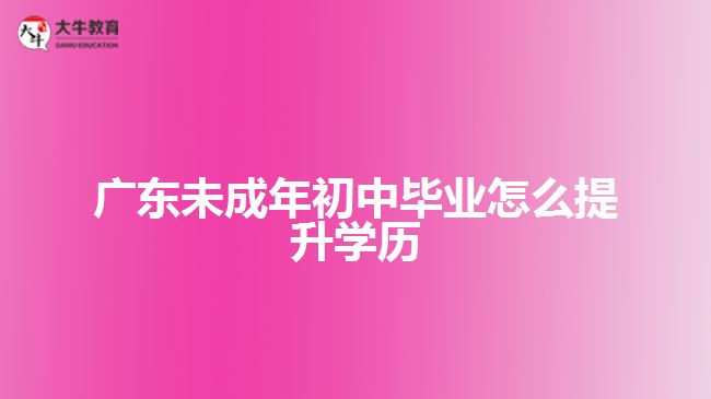 廣東未成年初中畢業(yè)怎么提升學(xué)歷