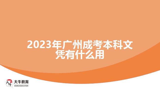 2023年廣州成考本科文憑有什么用