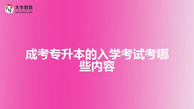 成考專升本的入學考試考哪些內容