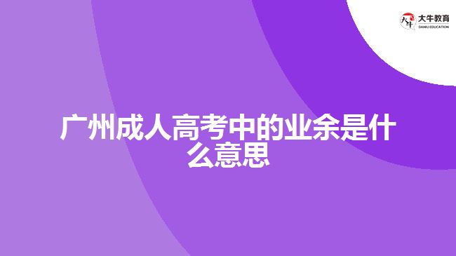 廣州成人高考中的業(yè)余是什么意思