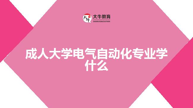 成人大學(xué)電氣自動化專業(yè)學(xué)什么