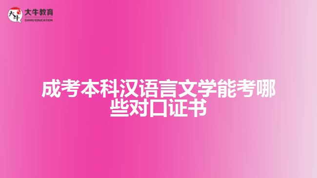 成考本科漢語言文學(xué)能考哪些證書