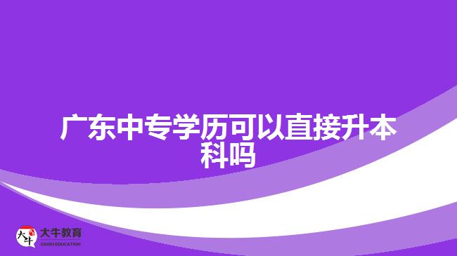 廣東中專學(xué)歷可以直接升本科嗎