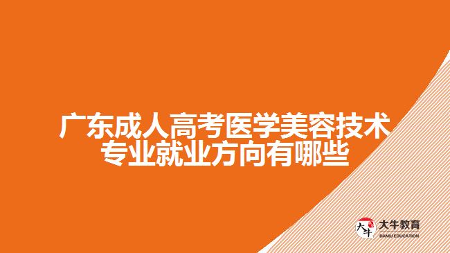 廣東成人高考醫(yī)學美容技術專業(yè)就業(yè)方向有哪些