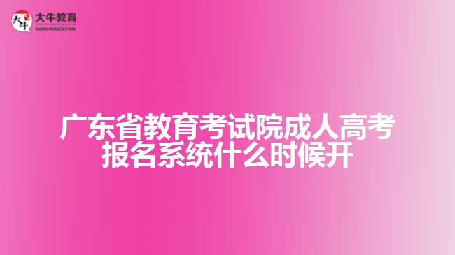 廣東省教育考試院成人高考報(bào)名系統(tǒng)