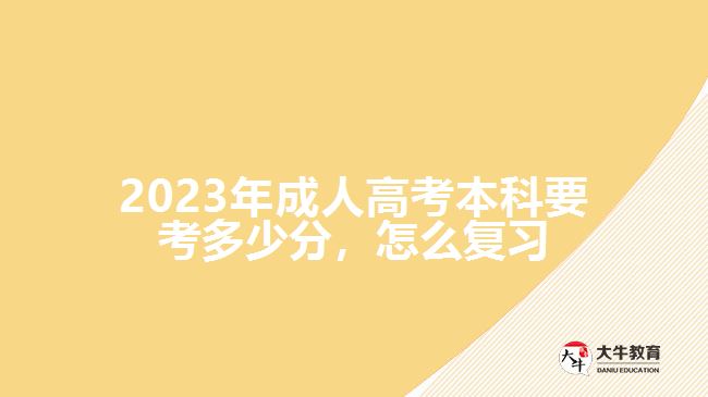  2023年成人高考本科要考多少分，怎么復習