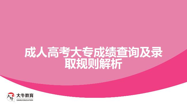 成人高考大專成績查詢及錄取規(guī)則解析