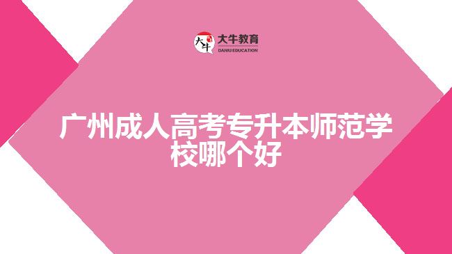 廣州成人高考專升本師范學(xué)校哪個好