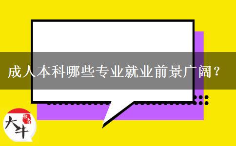 成人本科哪些專業(yè)就業(yè)前景廣闊？