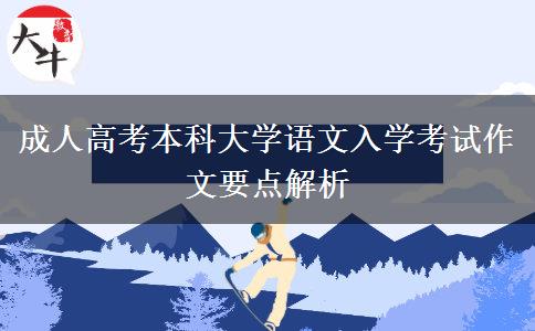 成人高考本科大學(xué)語(yǔ)文入學(xué)考試作文要點(diǎn)解析