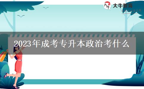 2023年成考專升本政治考什么