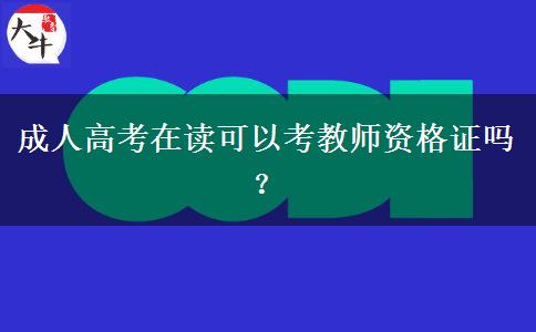 成人高考在讀可以考教師資格證嗎？