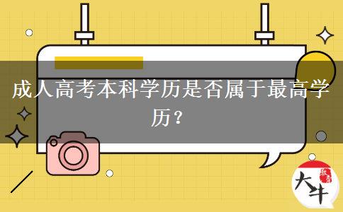 成人高考本科學(xué)歷是否屬于最高學(xué)歷？