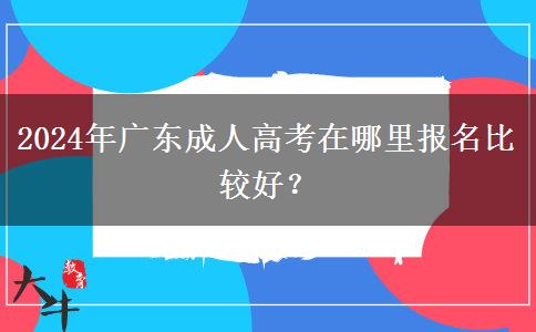 2024年廣東成人高考在哪里報(bào)名比較好？