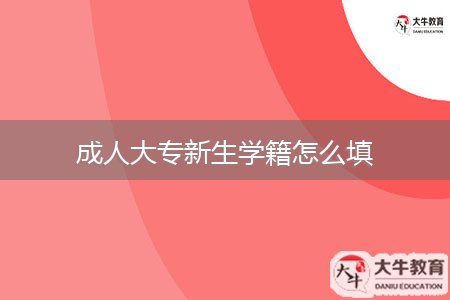 成人大專新生學籍怎么填