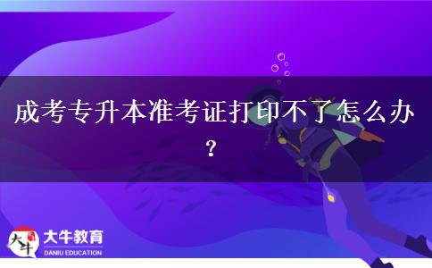 成考專升本準(zhǔn)考證打印不了怎么辦？