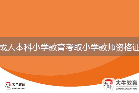 成人本科小學教育考取小學教師資格證