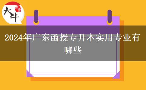 2024年廣東函授專升本實用專業(yè)有哪些