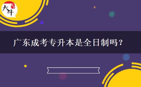 廣東成考專升本是全日制嗎？