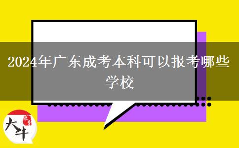 2024年廣東成考本科可以報考哪些學校