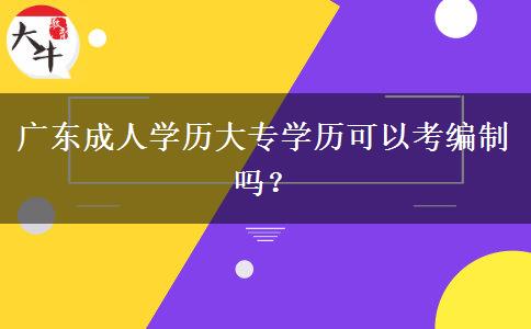 廣東成人學(xué)歷大專學(xué)歷可以考編制嗎？