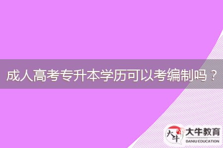 成人高考專升本學歷可以考編制嗎？