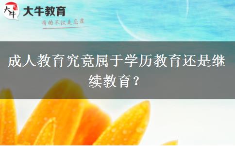 成人教育究竟屬于學(xué)歷教育還是繼續(xù)教育？