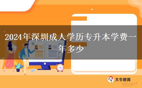 2024年深圳成人學歷專升本學費一年多少