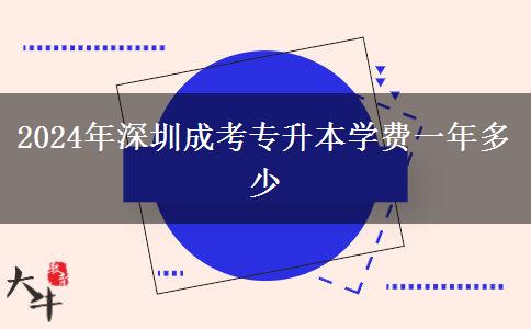 2024年深圳成考專升本學(xué)費一年多少