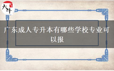 廣東成人專升本有哪些學(xué)校專業(yè)可以報(bào)