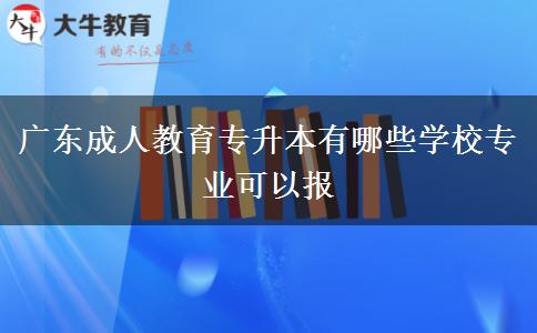 廣東成人教育專升本有哪些學(xué)校專業(yè)可以報