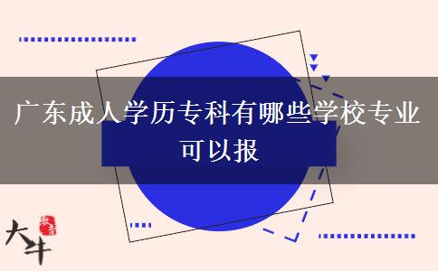 廣東成人學(xué)歷?？朴心男W(xué)校專業(yè)可以報