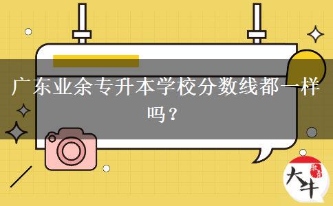 廣東業(yè)余專升本學(xué)校分數(shù)線都一樣嗎？