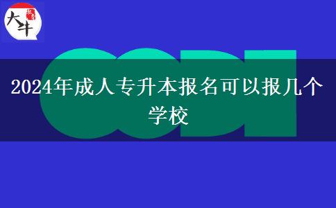 2024年成人專升本報名可以報幾個學(xué)校