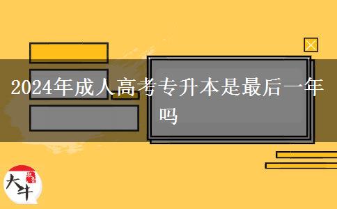 2024年成人高考專升本是最后一年嗎